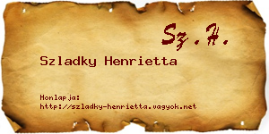 Szladky Henrietta névjegykártya