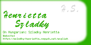 henrietta szladky business card